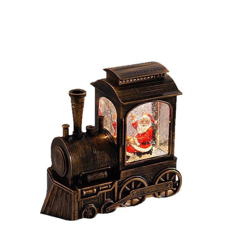 Nostalgic Christmas Train Lantern with Moving Santa Kalsten