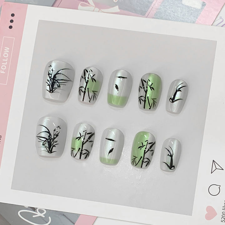 Artificial Nail Tips with Bamboo Design Kalsten