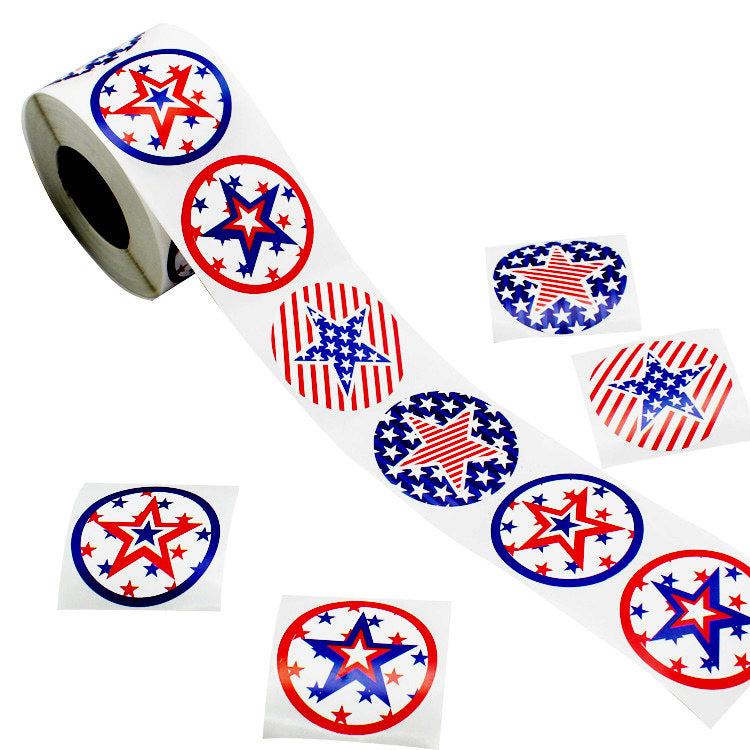 Unisex nan rundes self-adhesive motif sticker set patriotic star pattern weatherproof multiple design Kalsten