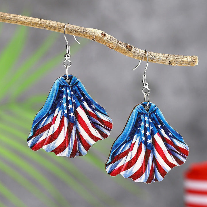 Women's eye-catching statement earrings can shape with flag motif Kalsten