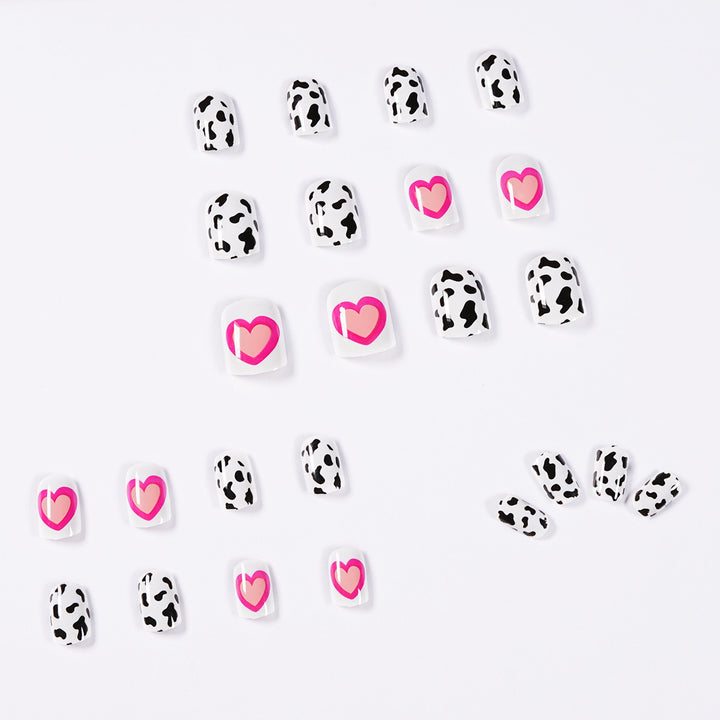 Creative nail art with heart and animal pattern motif Kalsten