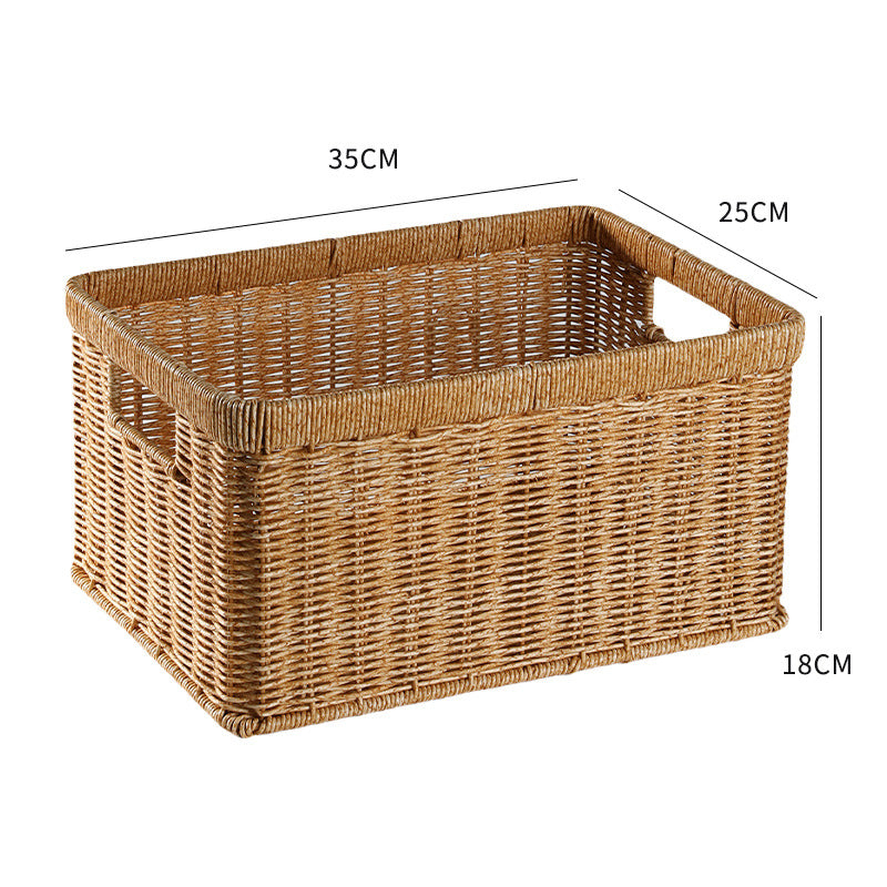 Handwoven Storage Basket with Cutout Handles Kalsten