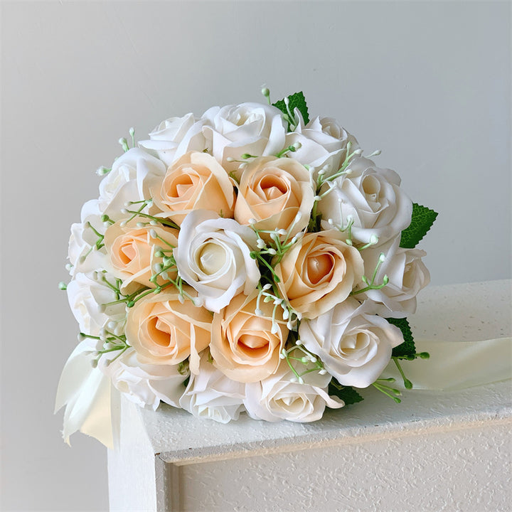 Luxurious Silk Rose Wedding Bouquet