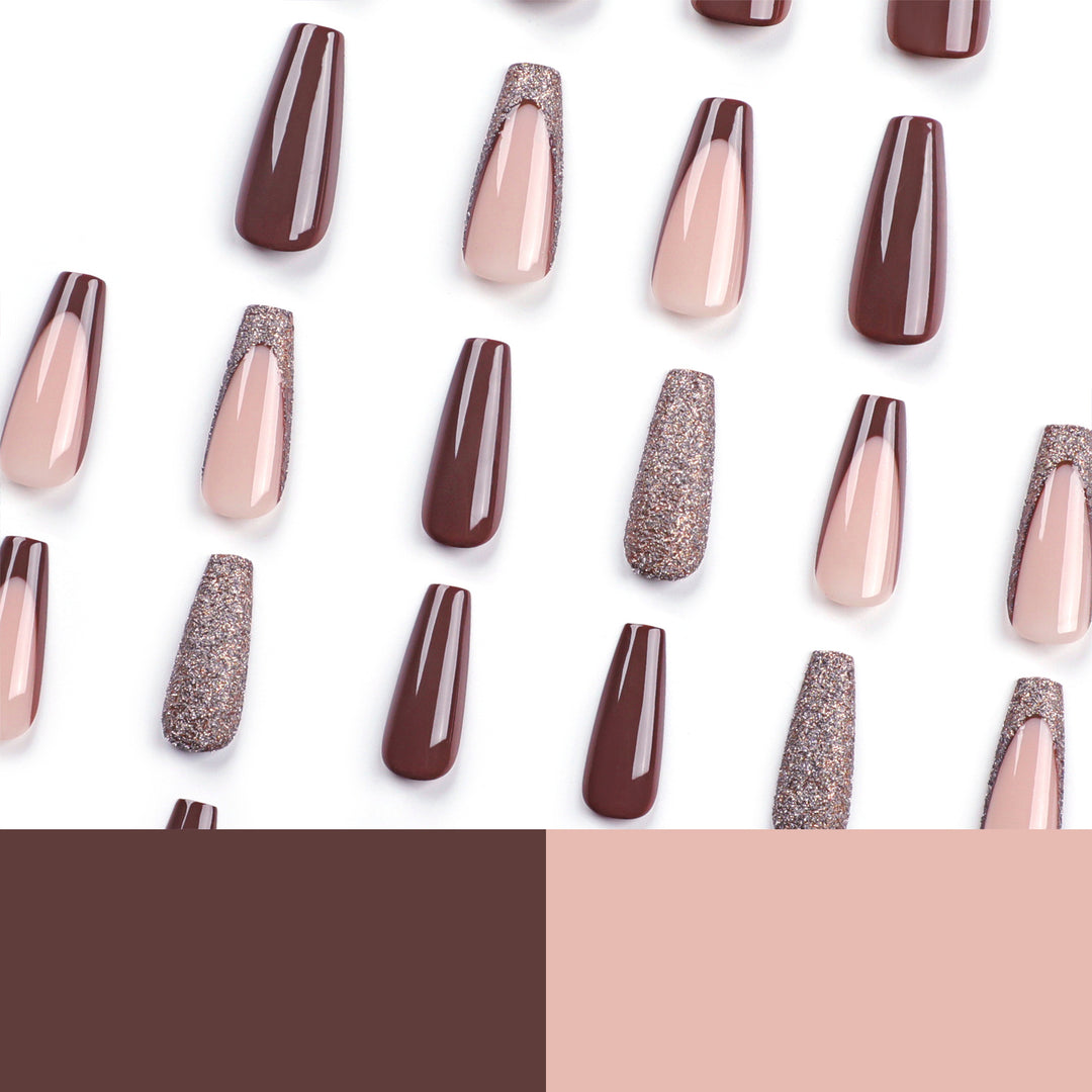 Artful stiletto nails with glitter embellishments Kalsten