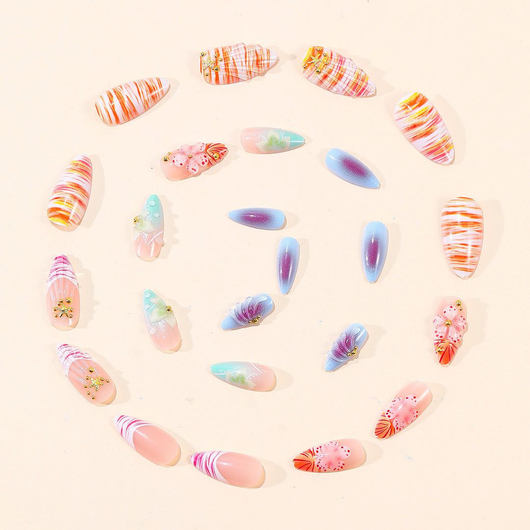 Decorative Floral 3D Acrylic Nail Art Design Kalsten