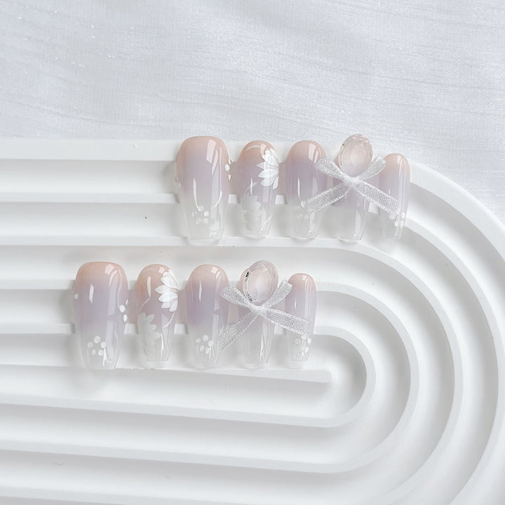 3D Floral Press-On Nail Art Set