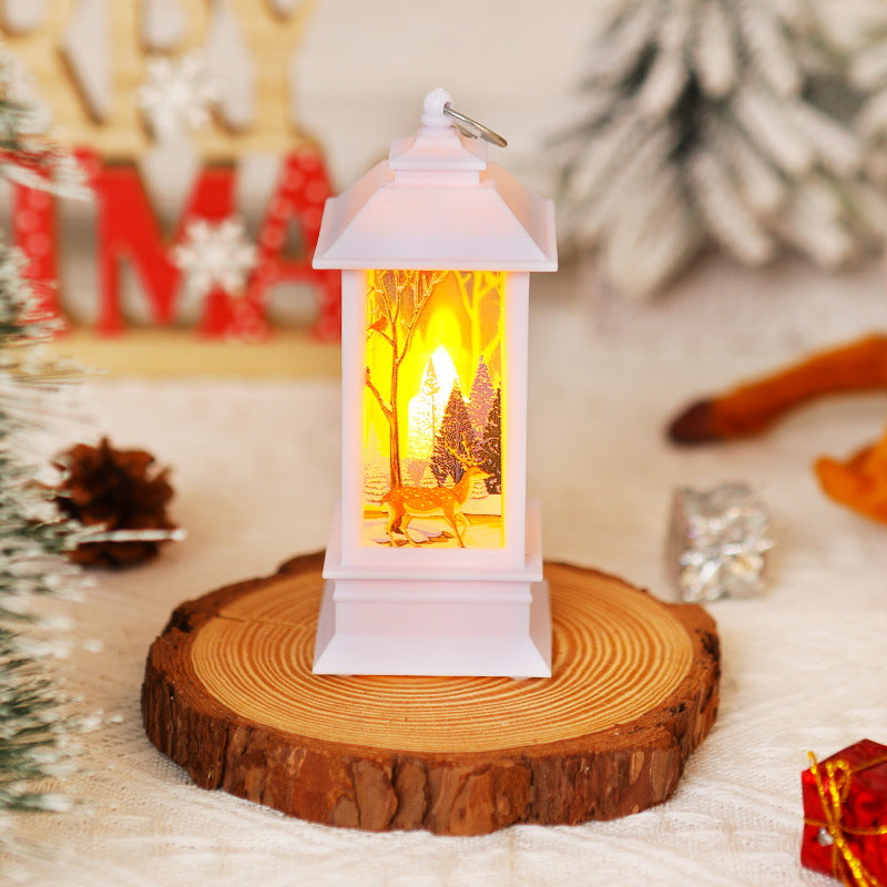 Nostalgic LED Christmas lantern with movable Santa motif Kalsten