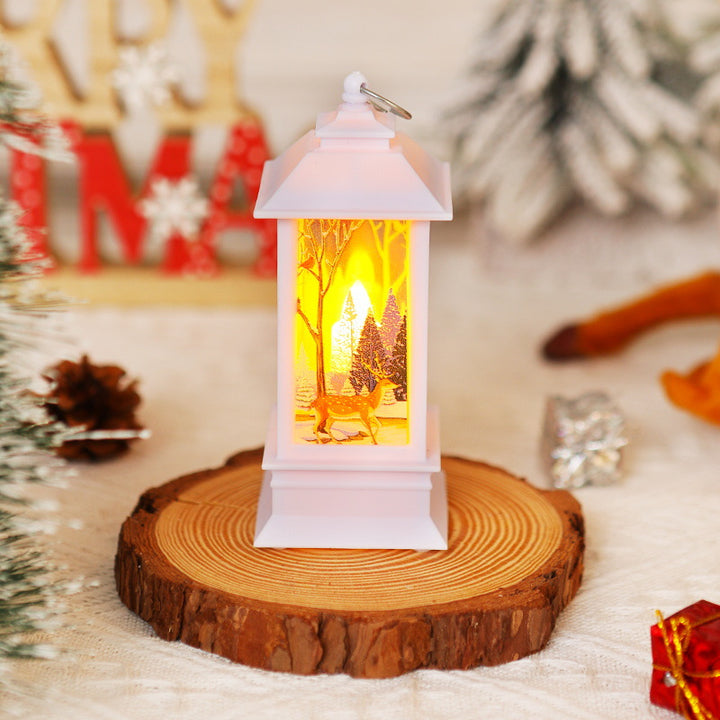 Nostalgic LED Christmas lantern with movable Santa motif Kalsten