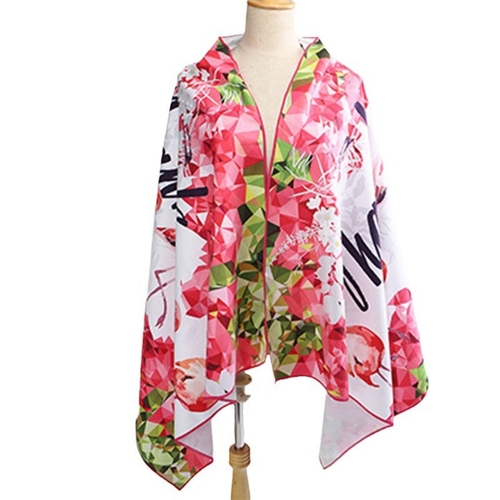 Women's beach towel with colorful flamingo design Kalsten