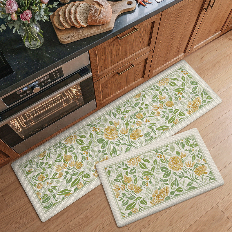 Floral Pattern Kitchen Comfort Mat Set Kalsten
