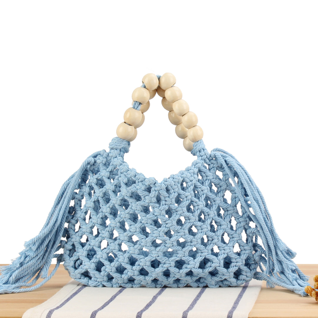 Macrame Handbag with Wooden Handles Kalsten