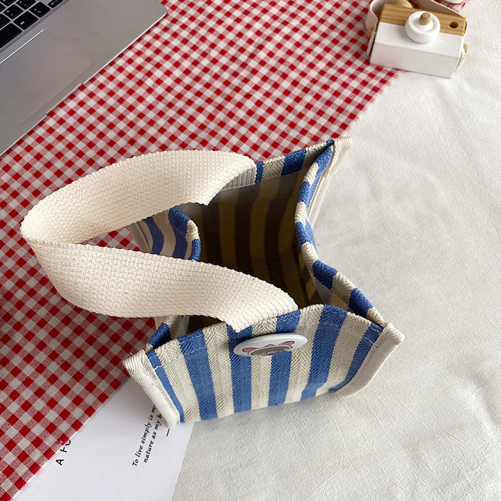 Striped Canvas Tote Bag