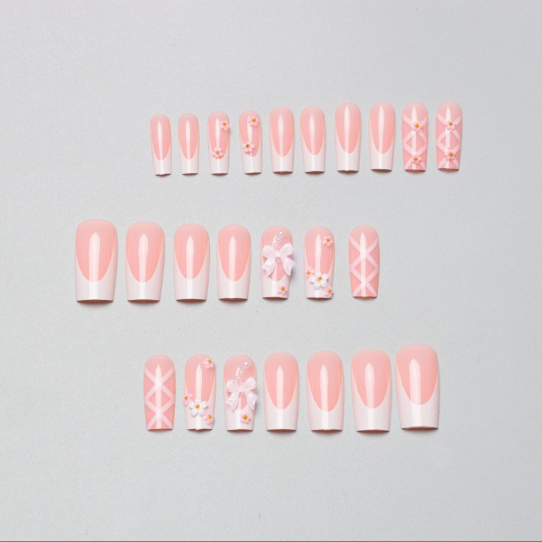 Decorative Floral and Bow Nail Extensions Kalsten