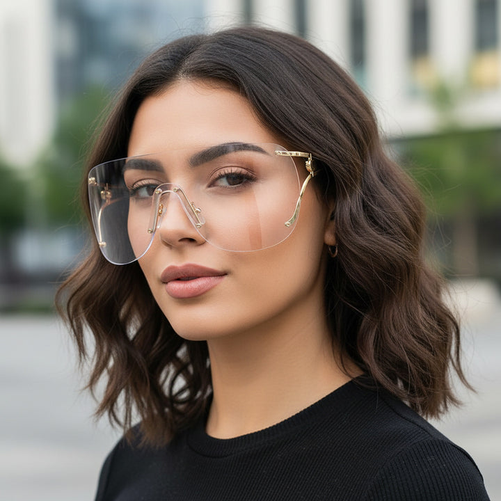 Women's visor-style sunglasses with elegant metal frame Kalsten