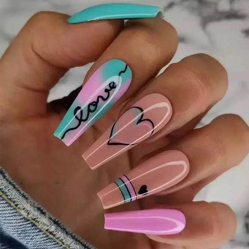 Artful acrylic nails in modern design with creative colors Kalsten