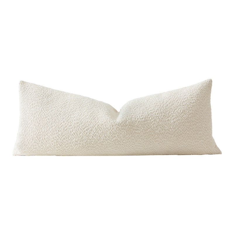 Long lumbar decorative cushion with bouclé cover and soft filling Kalsten