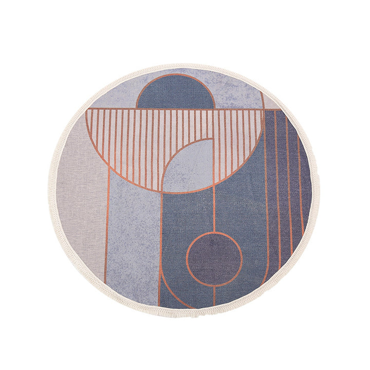 Round Decorative Living Room Carpet with Modern Geometric Pattern Kalsten