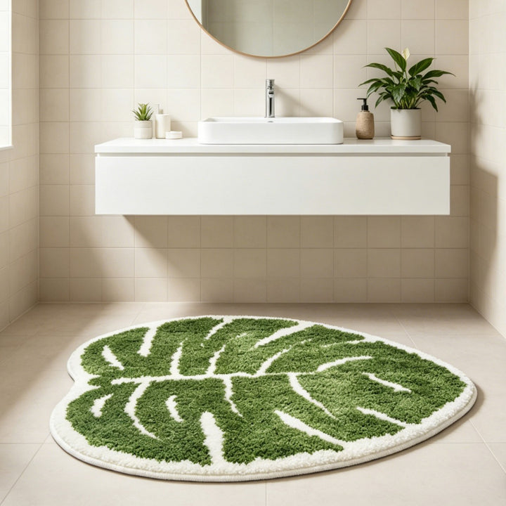Leaf-Shaped Plush Bath Mat  1789754064