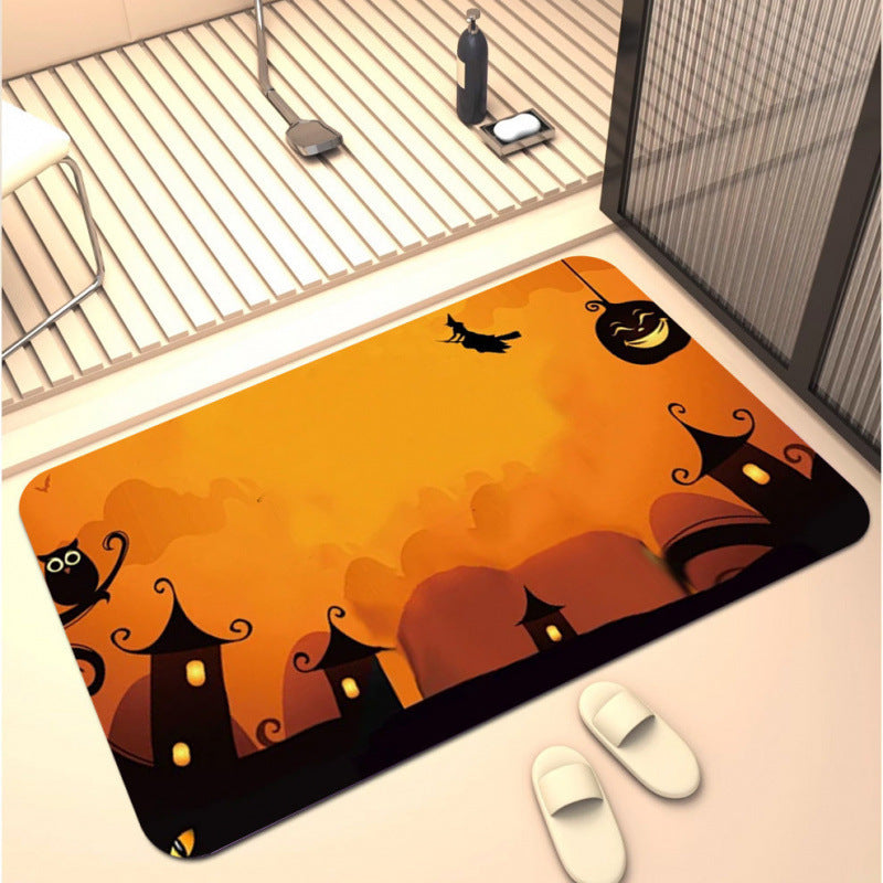 Halloween-Themed Decorative Bath Mat