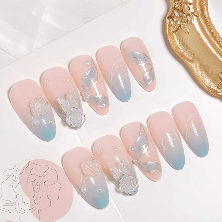 Premium 3D Floral Design Press-On Nails Kalsten