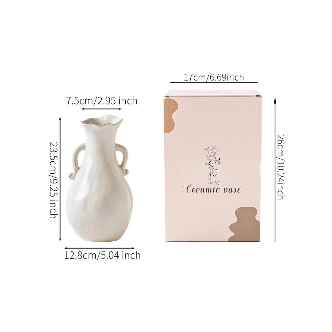 Handmade Textured Ceramic Pitcher Vase for Flower Arrangements