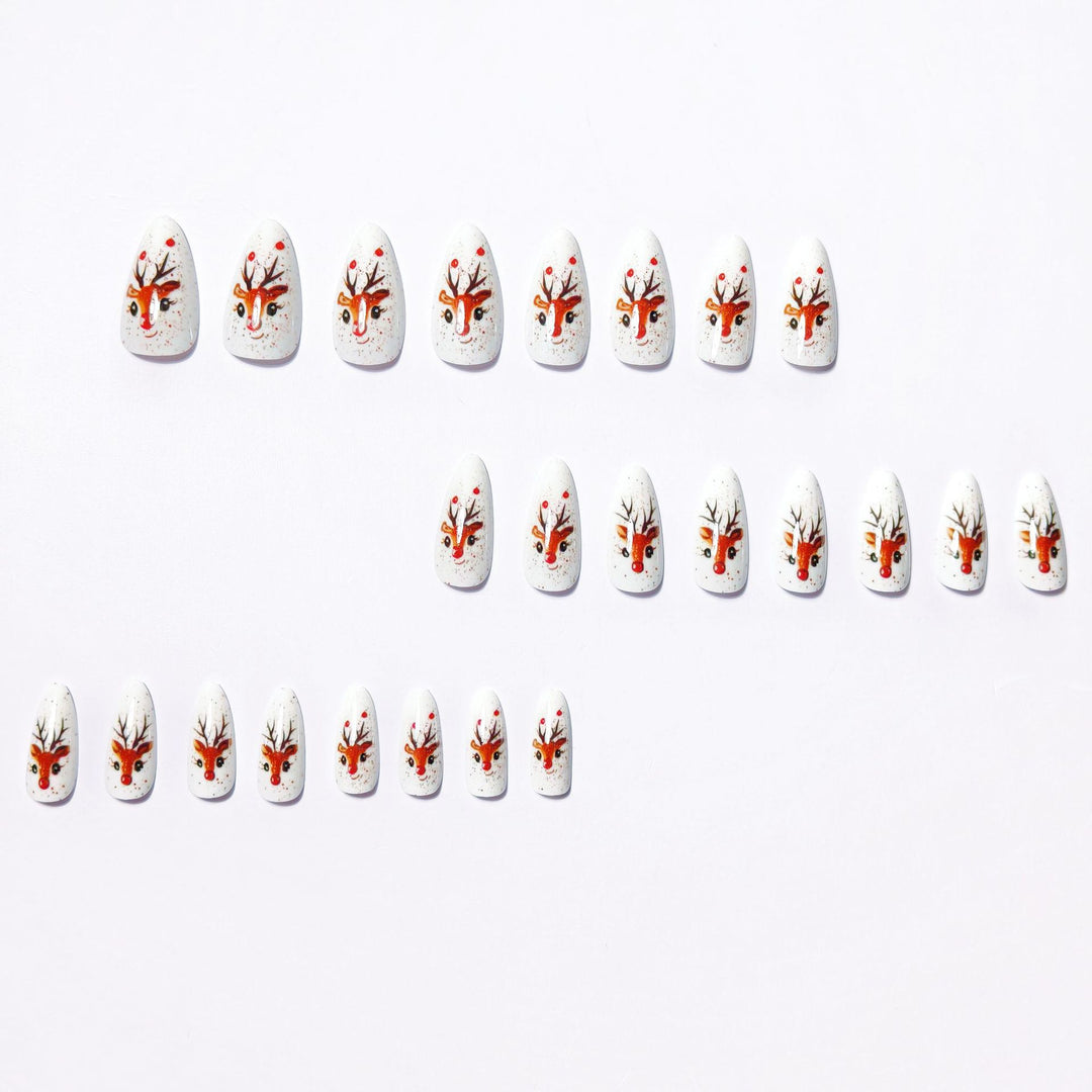 Artifical nails with Festive Reindeer Motif Kalsten