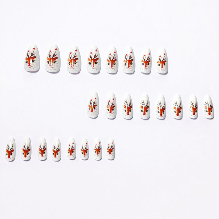 Artifical nails with Festive Reindeer Motif Kalsten