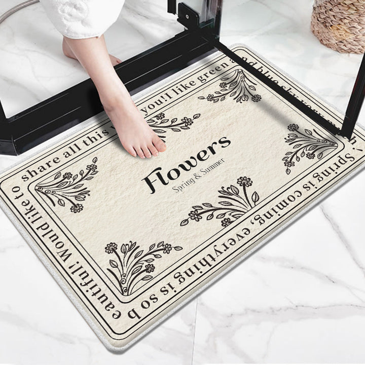 Floral Inspirational Welcome Mat