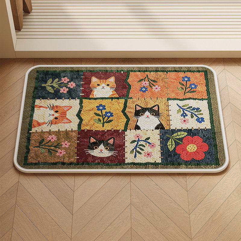 Playful Cat-Themed Indoor Area Rug