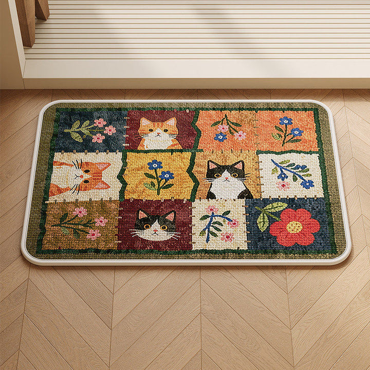 Playful Cat-Themed Indoor Area Rug