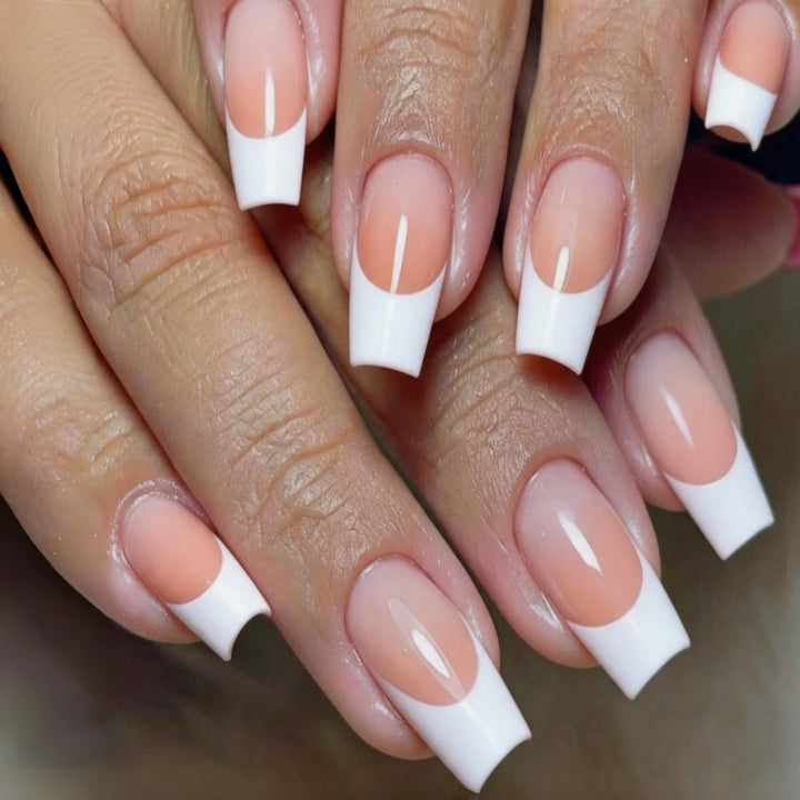 Artificial nails with modern French tip style Kalsten