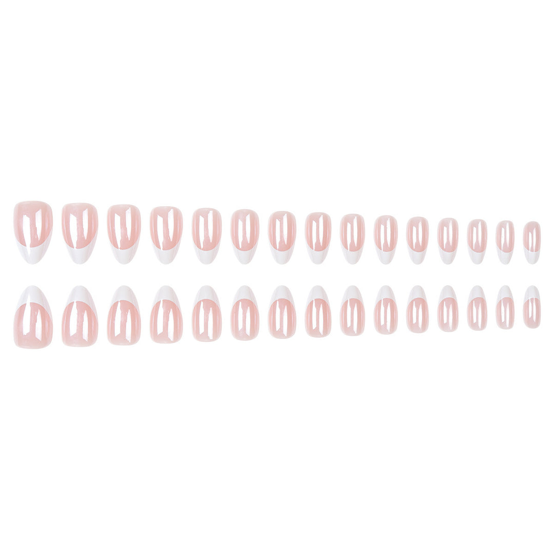 Premium Glossy French Tip Press-On Nails Kalsten