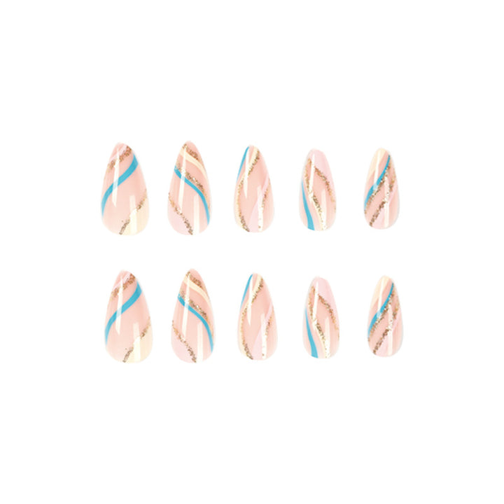 Artistic nail art with metallic accents and abstract designs Kalsten