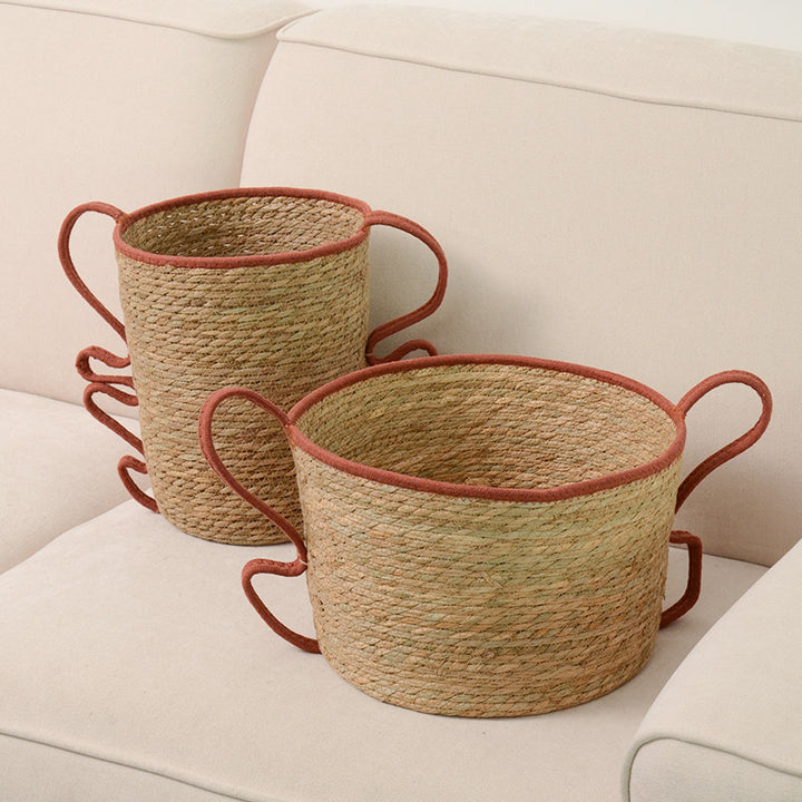 Handwoven Decorative Basket Made of Natural Materials Kalsten
