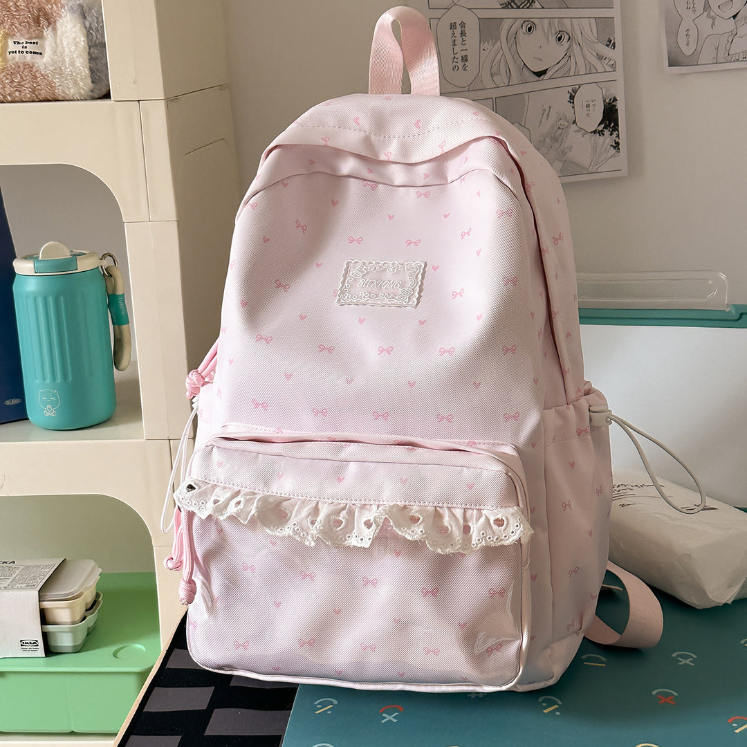 Playful Bow-Embellished School Backpack Kalsten