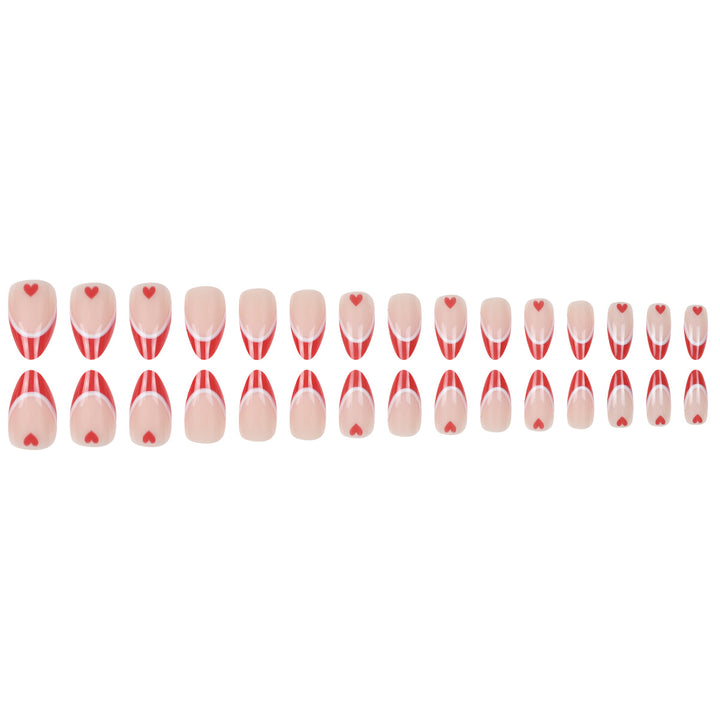 Heart-Design French Tip Press-On Nails Kalsten
