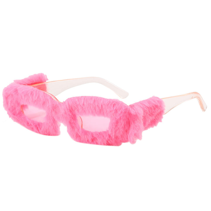 Ladies extravagant sunglasses with luxurious fur frame Kalsten