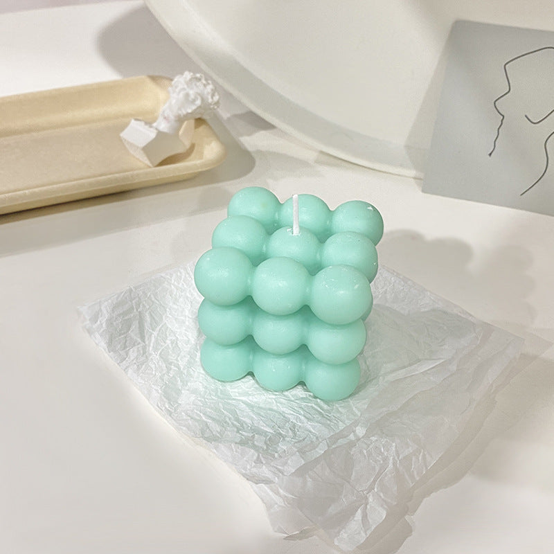 Bubble Cube Sculptural Decorative Soy Candle