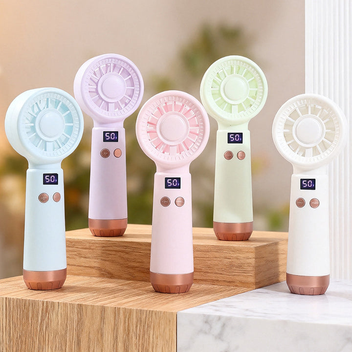 Women’s portable hand fan with digital display and USB charging port Kalsten