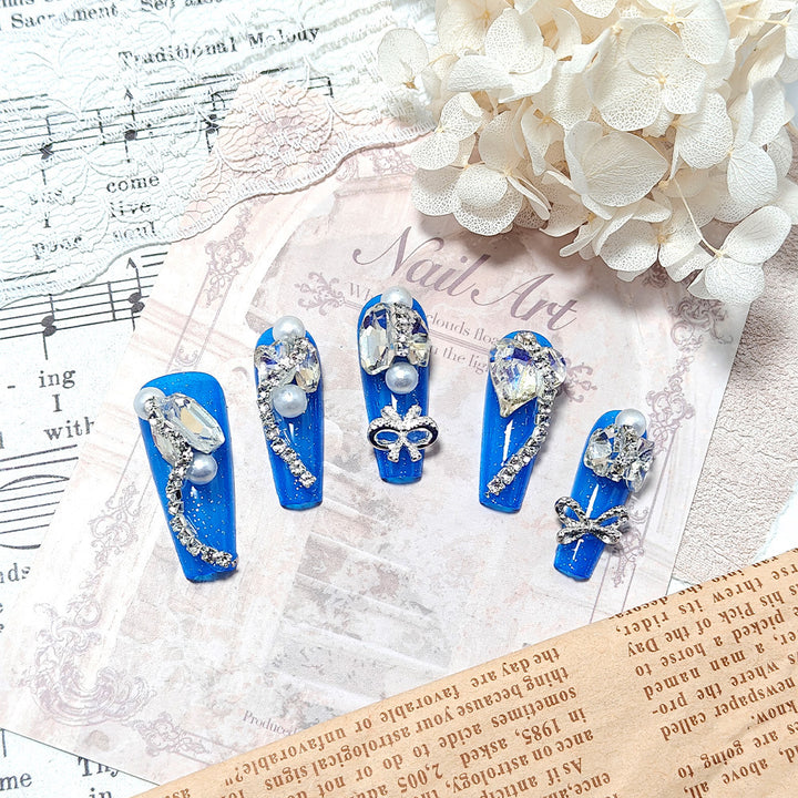 Nail Art Set with Professional Glitter and Rhinestone Decorations Kalsten