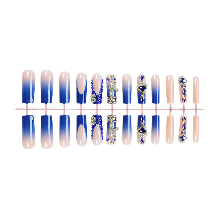 Artistic Rhinestone-Embellished Press-On Nail Art Set kalsten