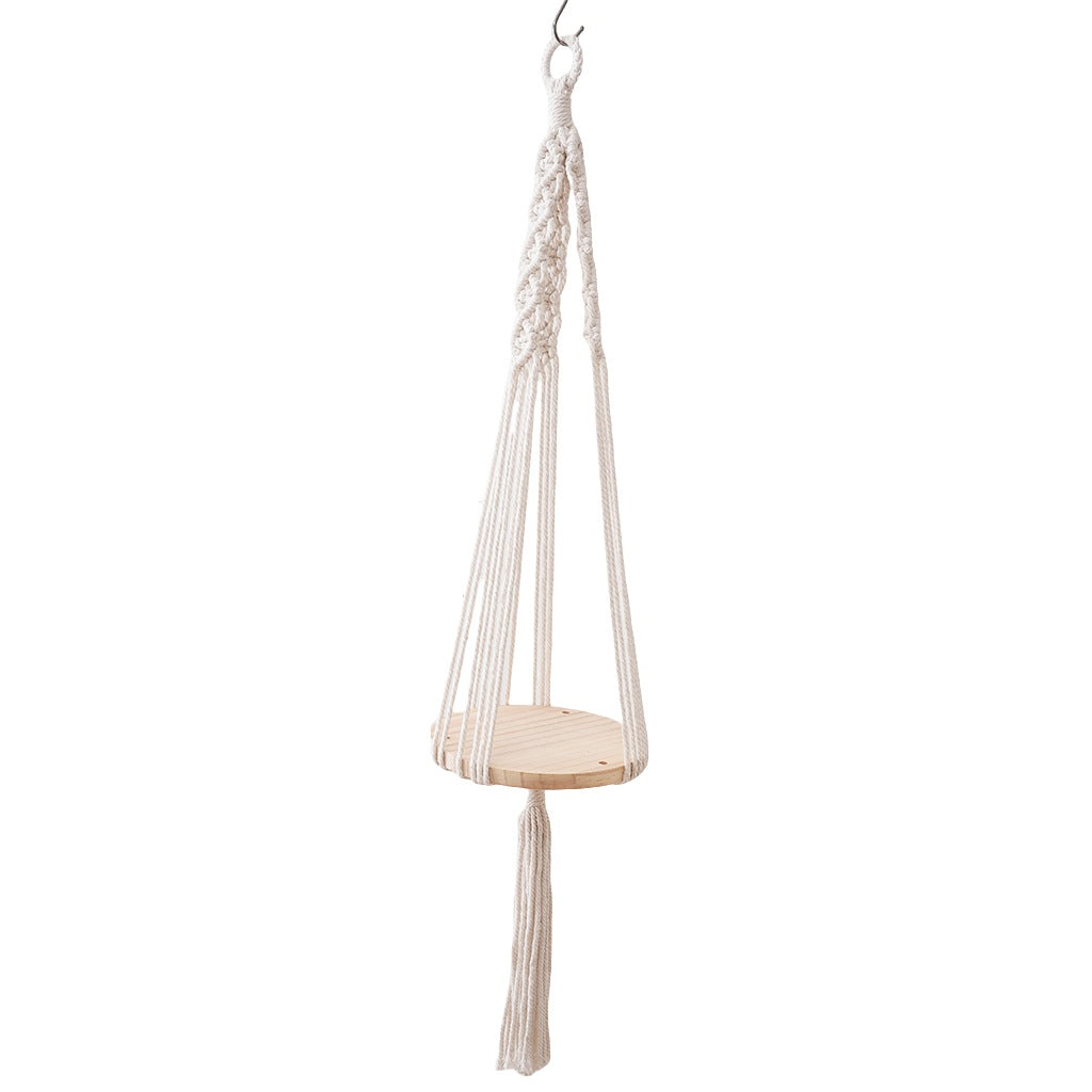 Macramé Hanging Wooden Shelf Kalsten