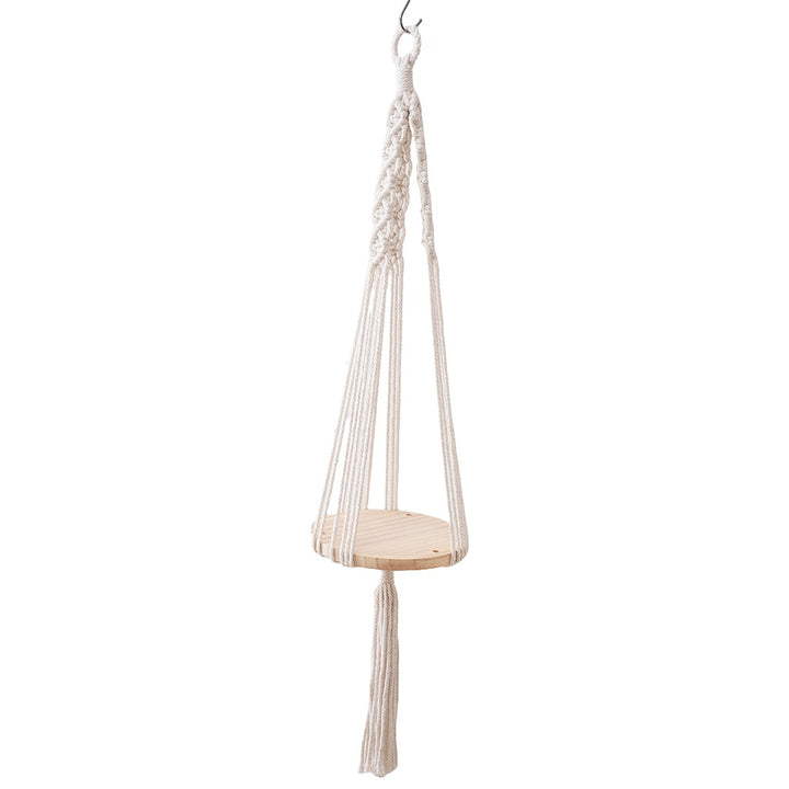 Macramé Hanging Wooden Shelf Kalsten