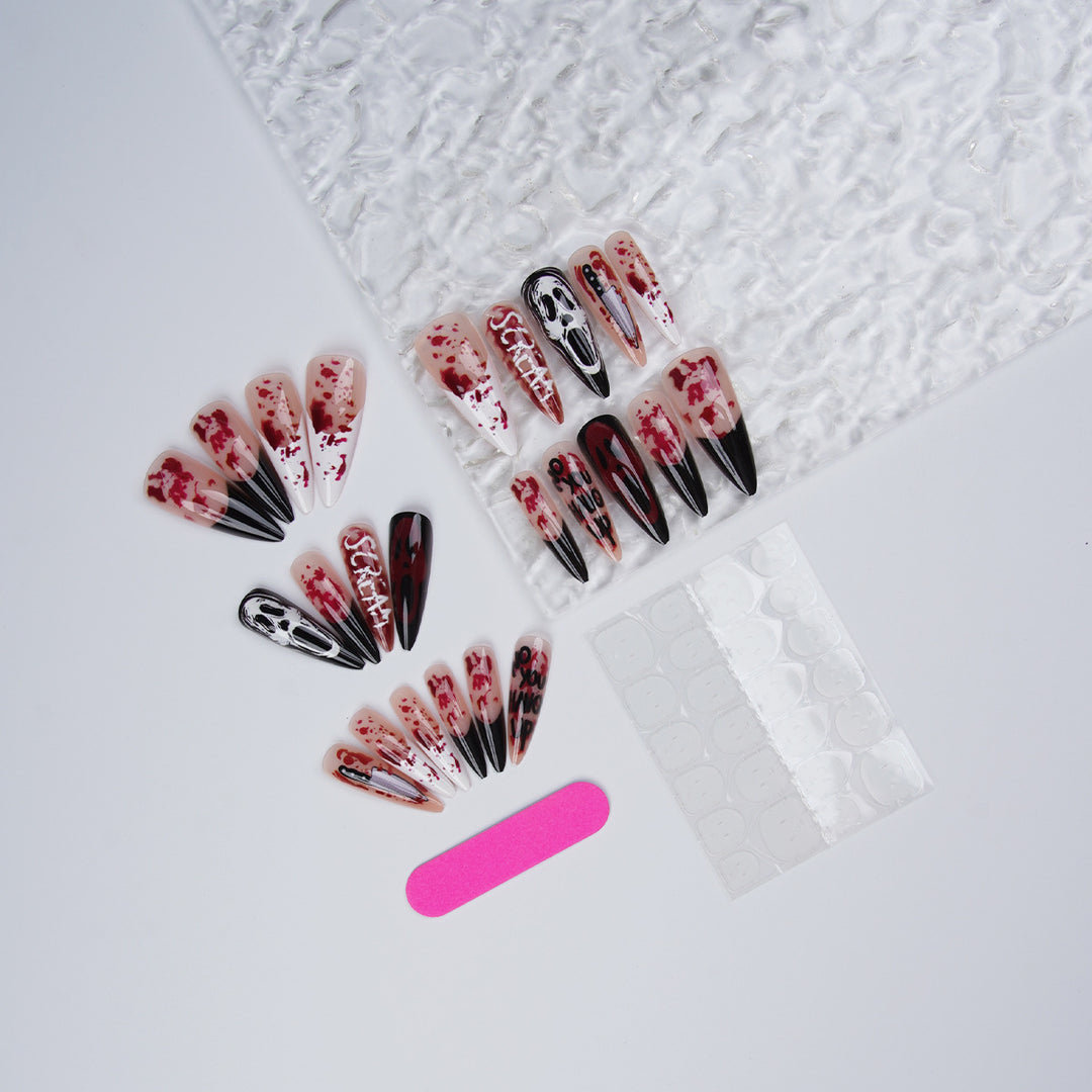 Halloween Fake Nail Set with Creepy Design Kalsten