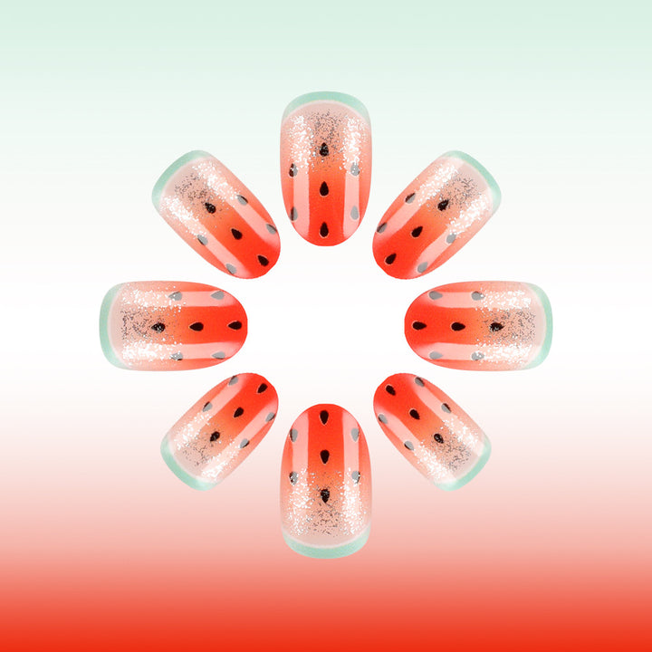 Fun Watermelon-Themed Nail Art Kalsten