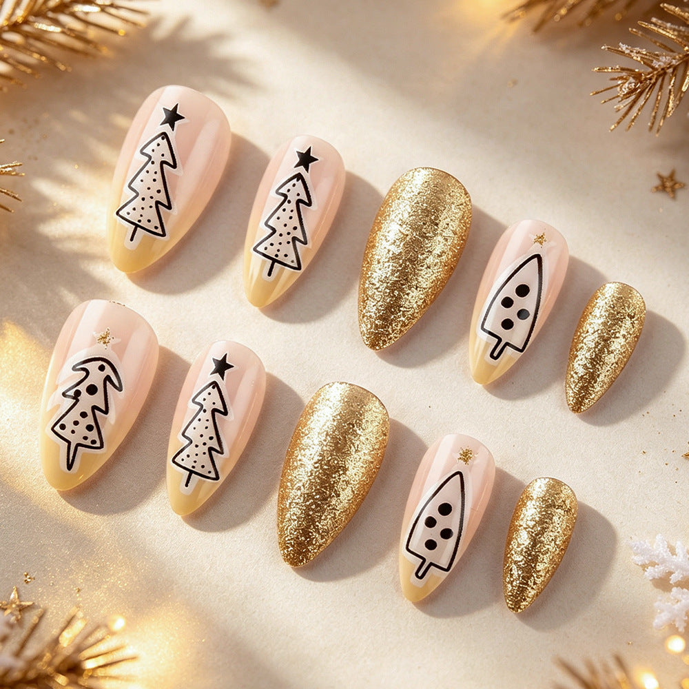 Festive Holiday-Themed Press-On Nails Kalsten