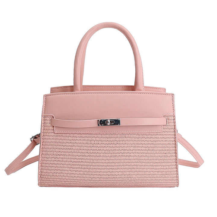 Elegant Woven Handbag with Detachable Strap