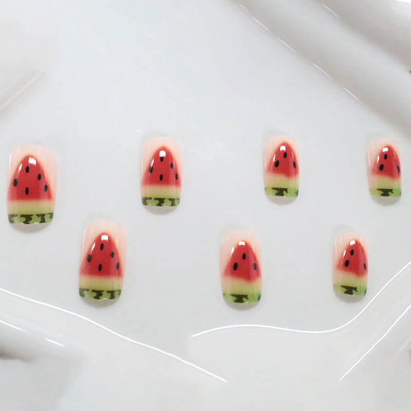 Watermelon-Themed Nail Art Kalsten