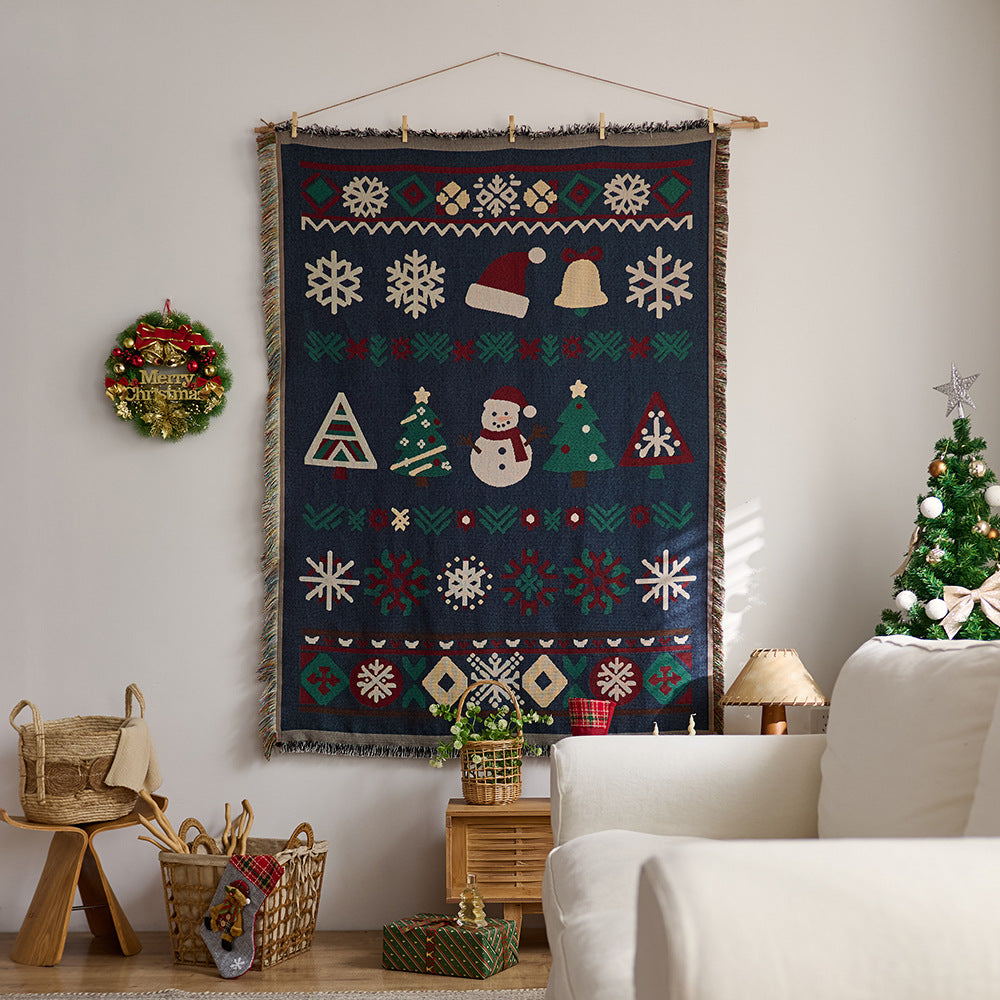 Whimsical Holiday Themed Tapestry Wall Hanging