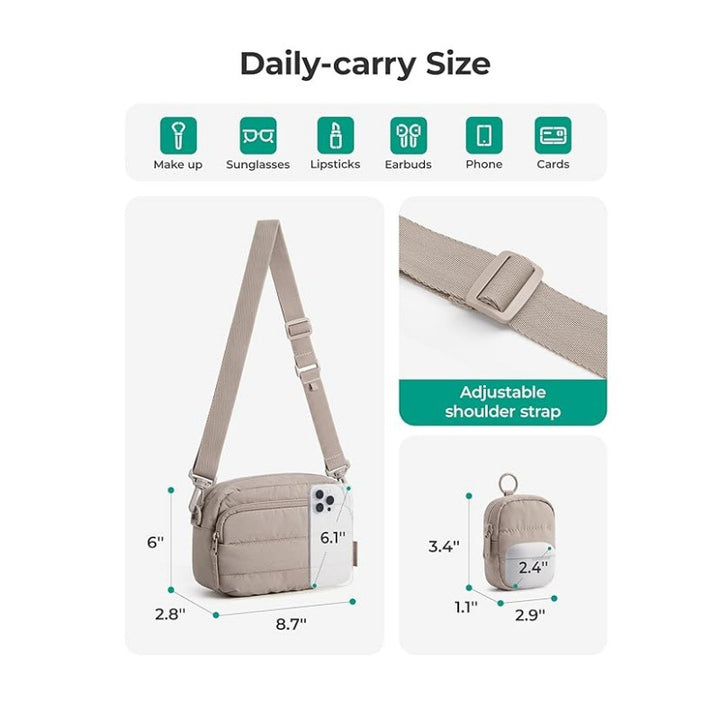 Fashionable shoulder bag with multifunctional compartments Kalsten